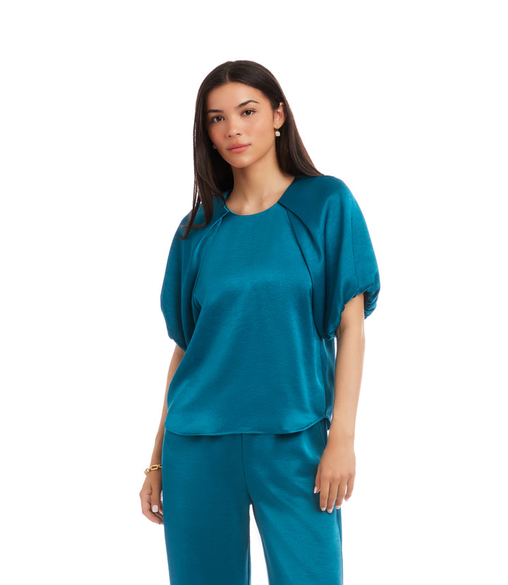 Puff Sleeve Satin Top