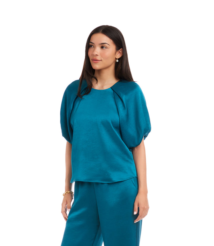 Puff Sleeve Satin Top