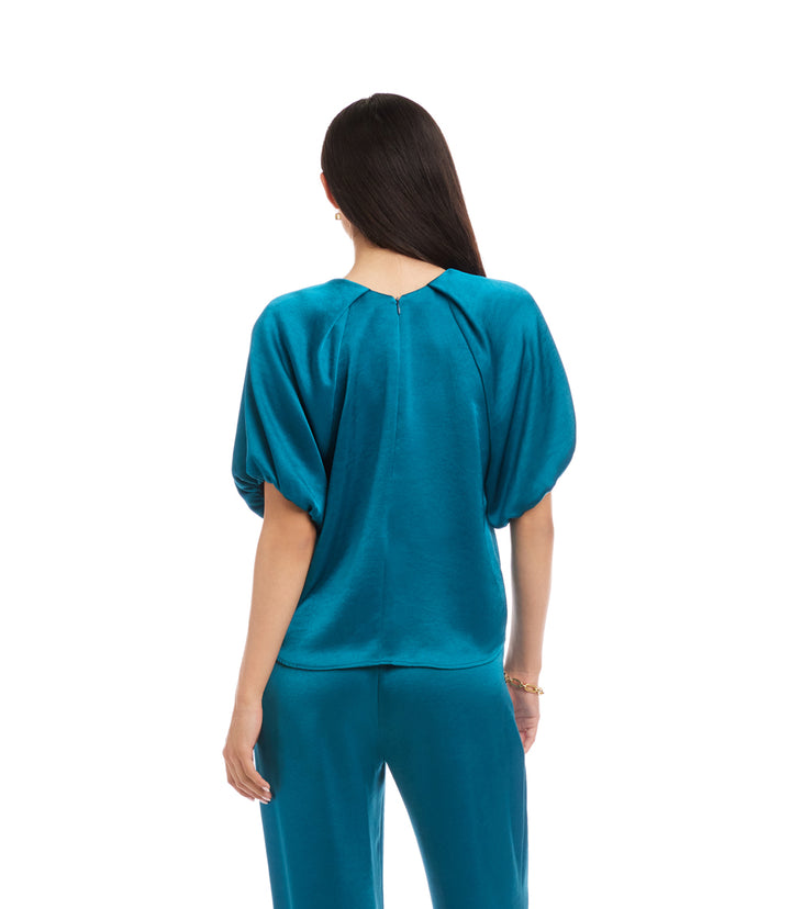 Puff Sleeve Satin Top
