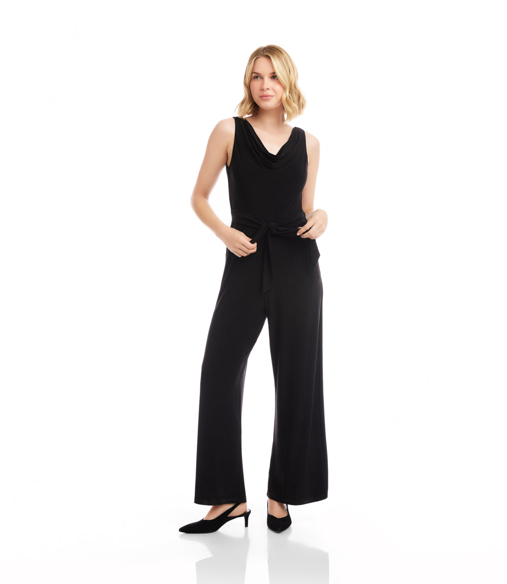 Camila Travel Jersey Sleeveless Cowl Neck Jumpsuit