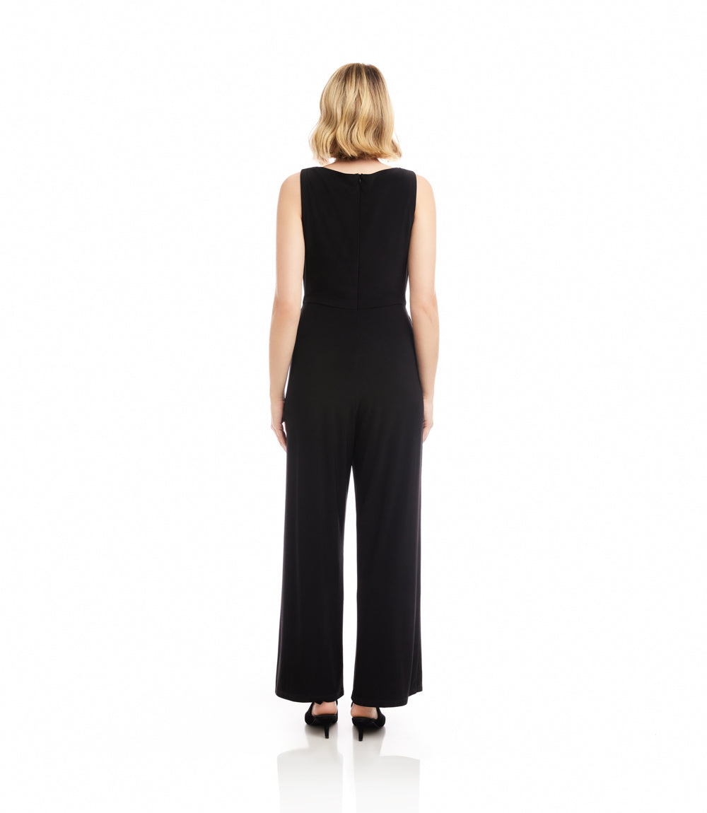 Camila Travel Jersey Sleeveless Cowl Neck Jumpsuit