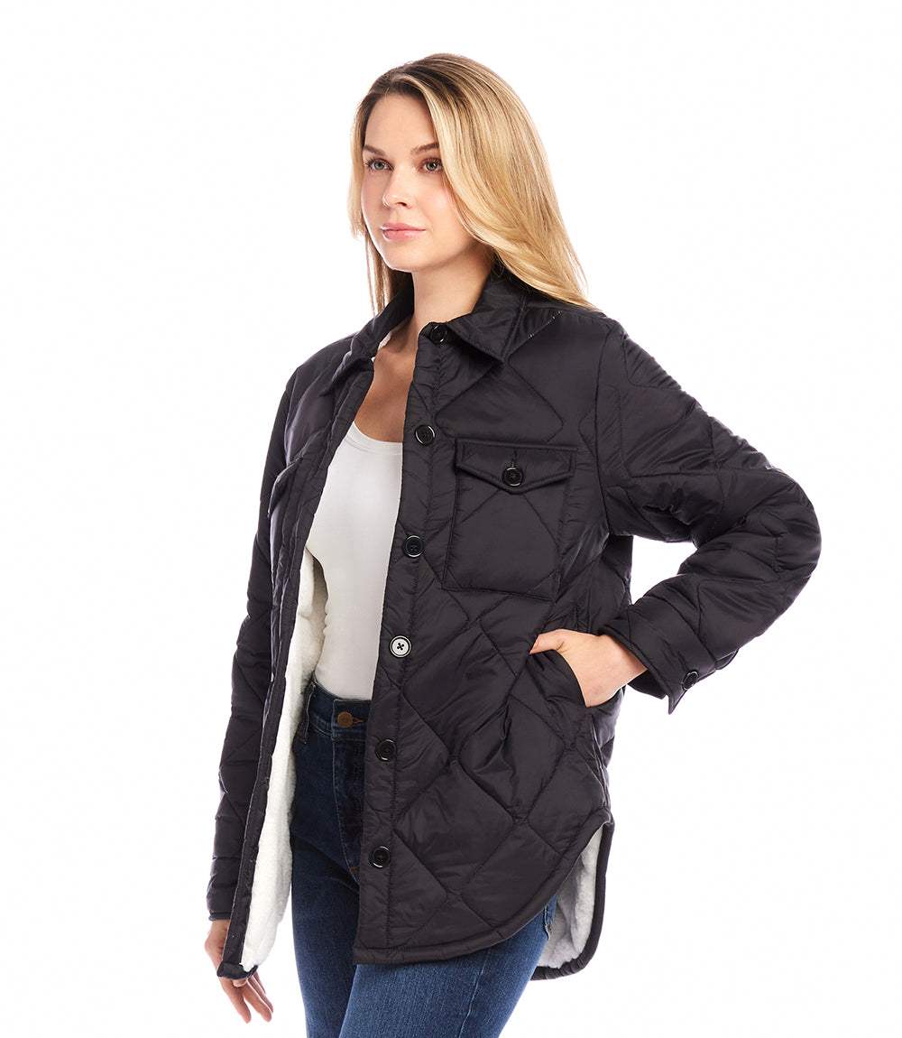 Faux Fur Quilted Jacket