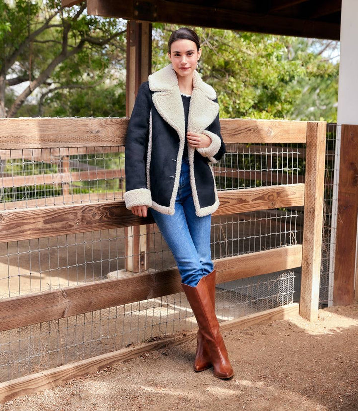 Faux Suede Shearling Jacket