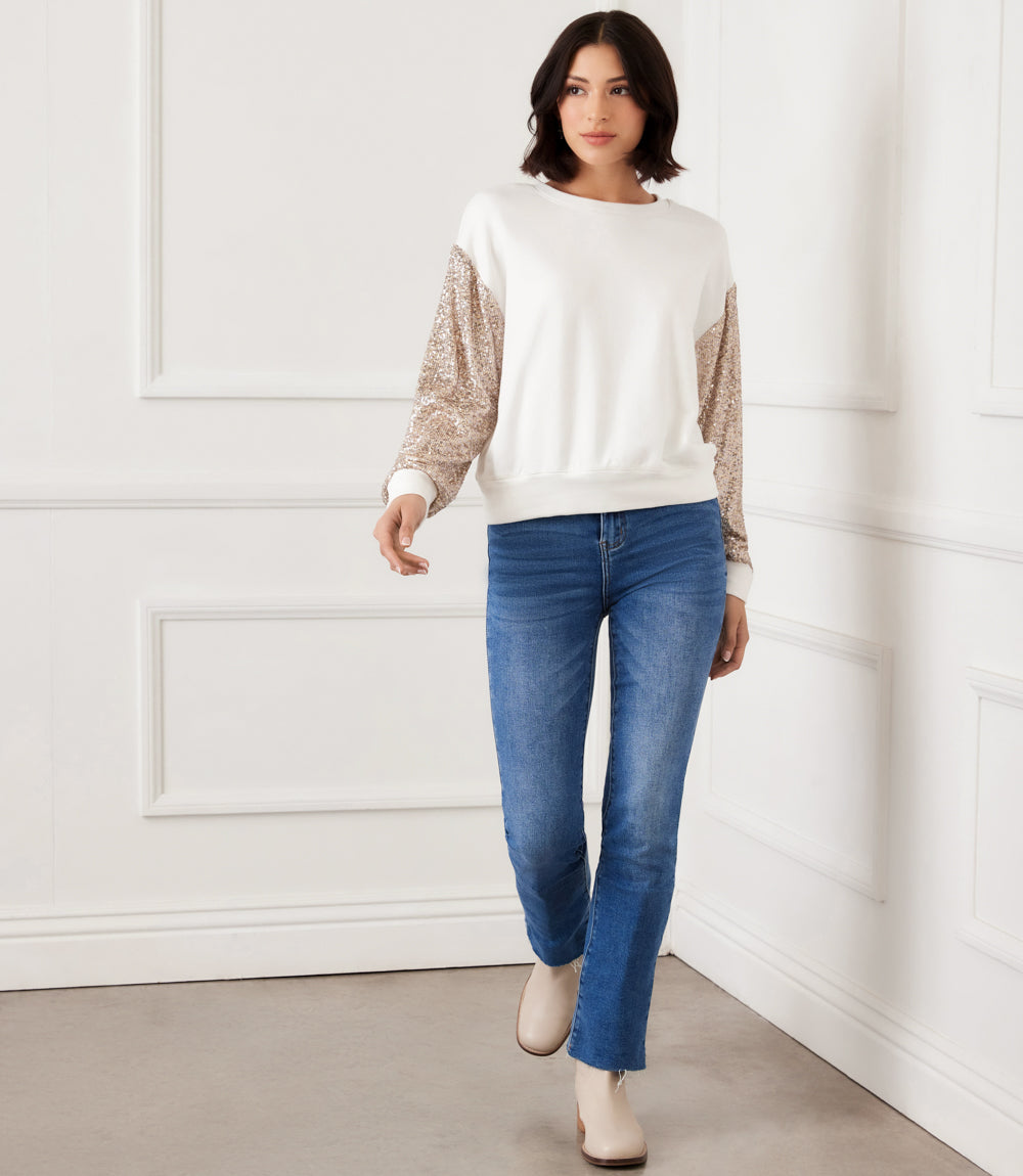 Sequin Sleeve Top