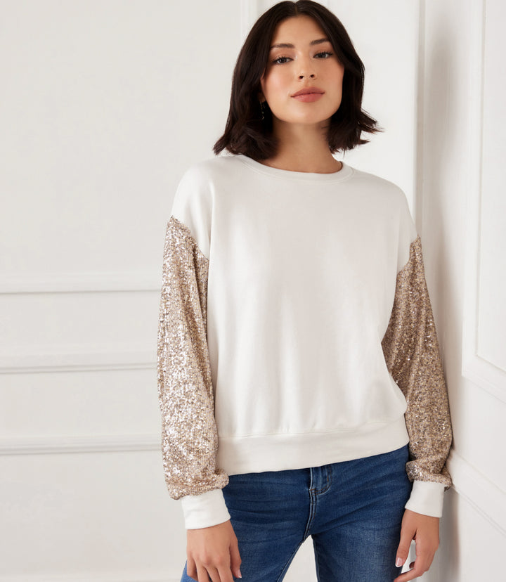 Sequin Sleeve Top