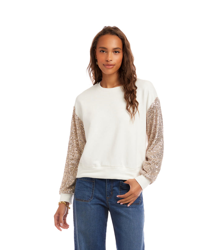 Sequin Sleeve Top