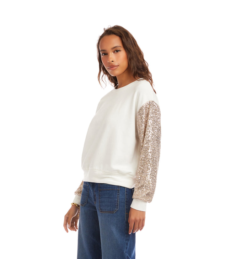 Sequin Sleeve Top