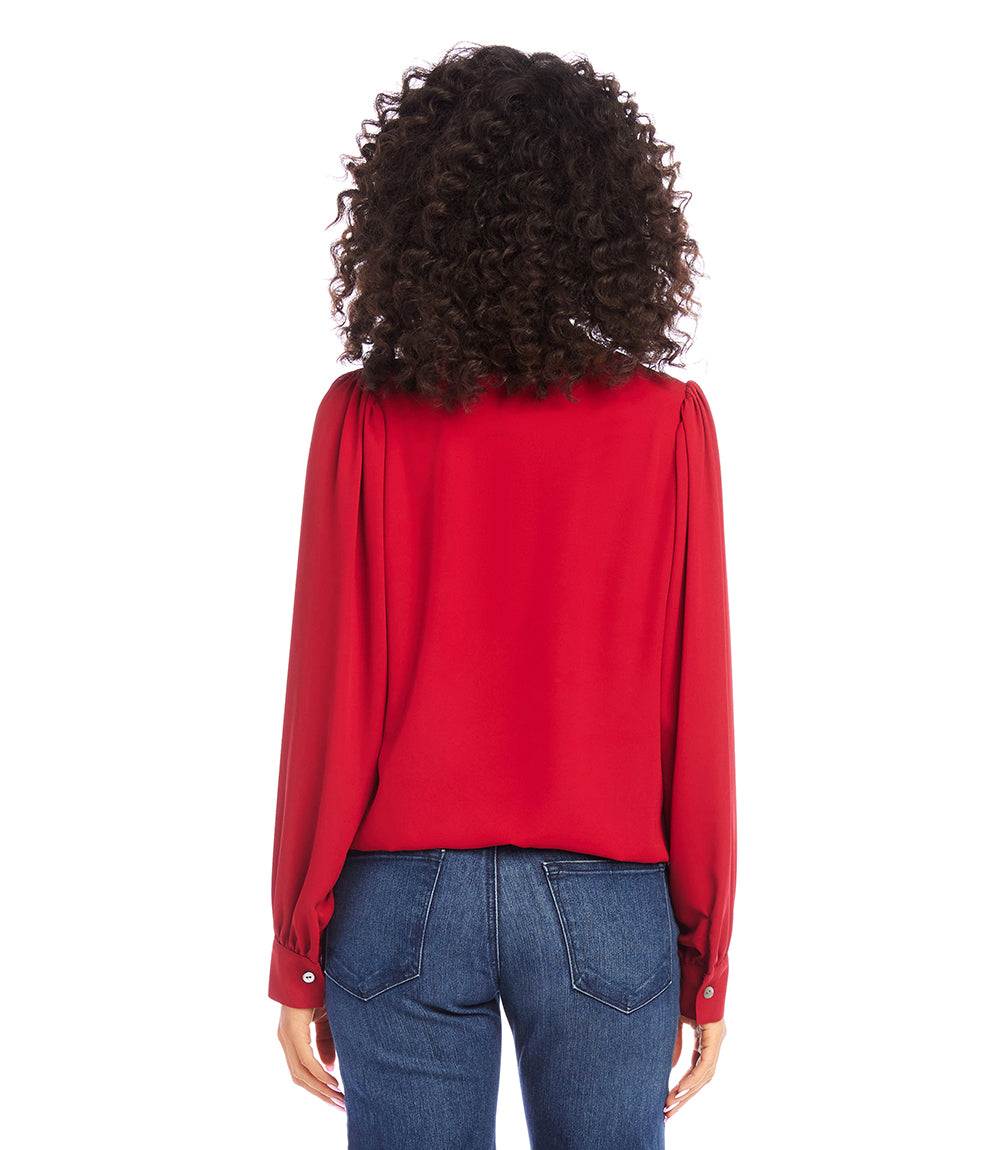 Puff Sleeve V-Neck Top