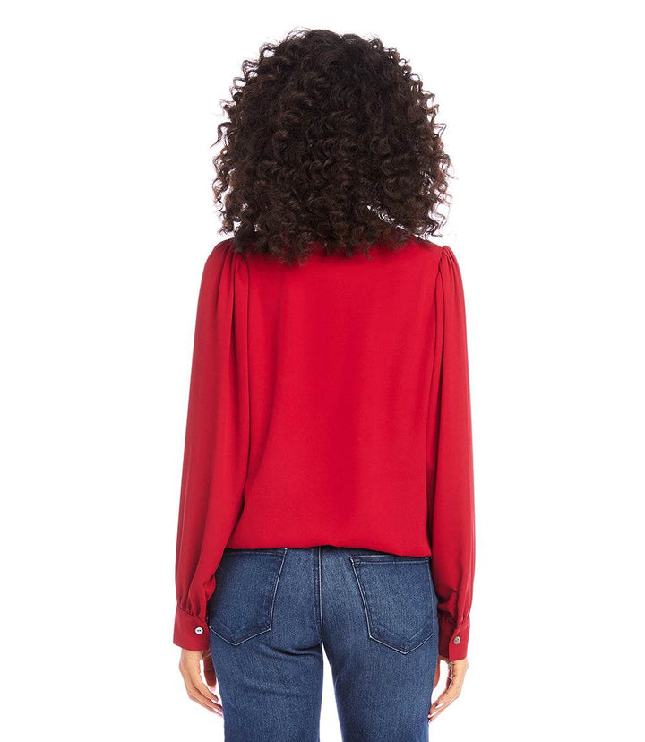Puff Sleeve V-Neck Top