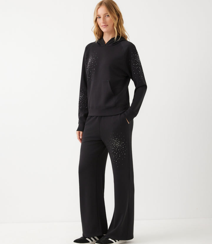 Petite Size Embellished Hoodie Pullover Sweatshirt