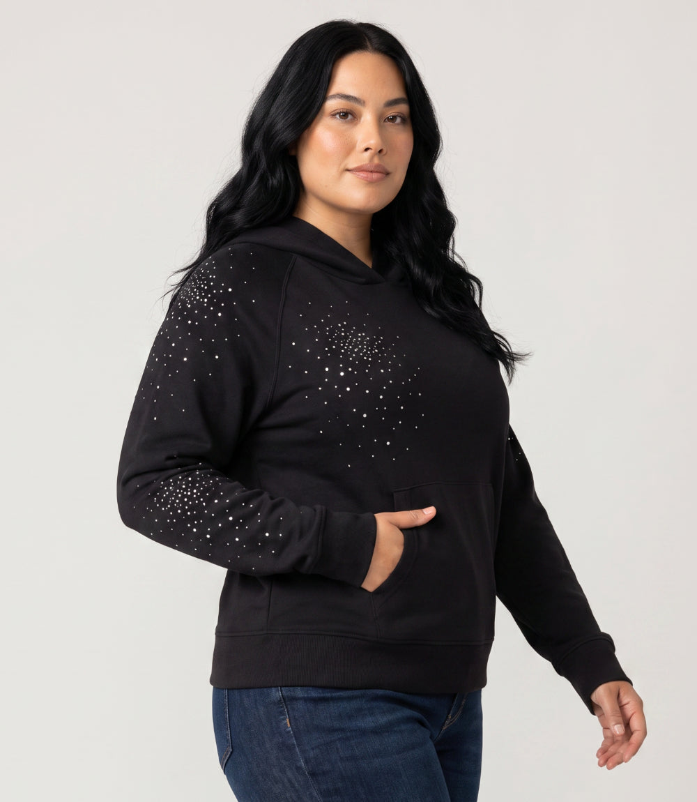 Plus Size Embellished Hoodie Pullover Sweatshirt