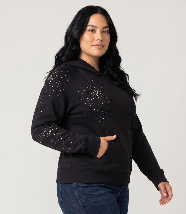 Plus Size Embellished Hoodie Pullover Sweatshirt