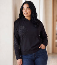Plus Size Embellished Hoodie Pullover Sweatshirt