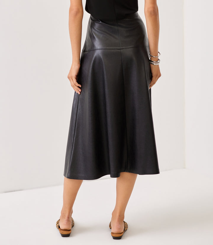 Faux Leather Midi Skirt