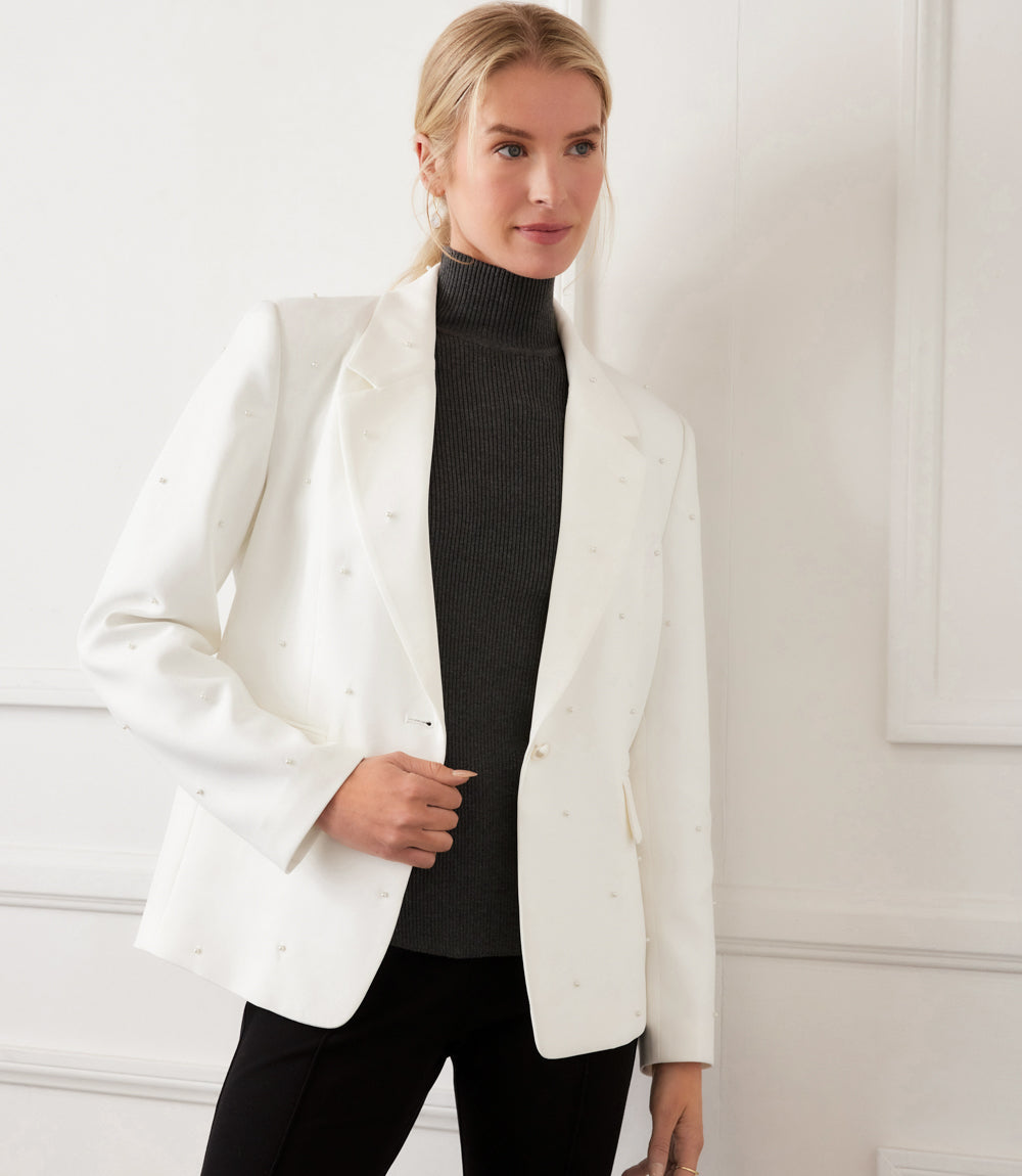 Pearl Embellished Blazer