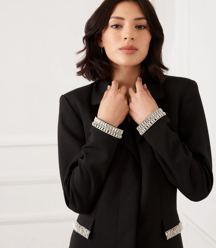 Embellished Cocktail Blazer Dress