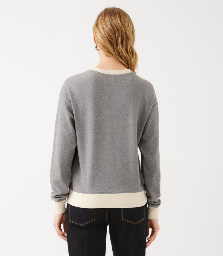 Long Sleeve Colorblock Crewneck Pullover Top