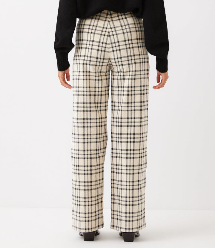 Plaid Corduroy Pull On Full Length Pants