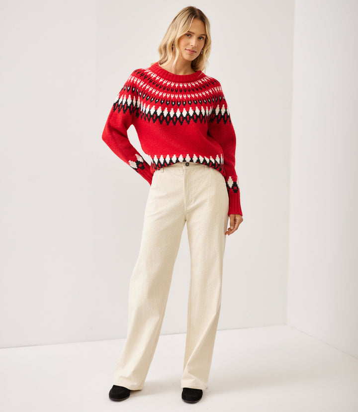 Corduroy Full Length Wide-Leg Pants