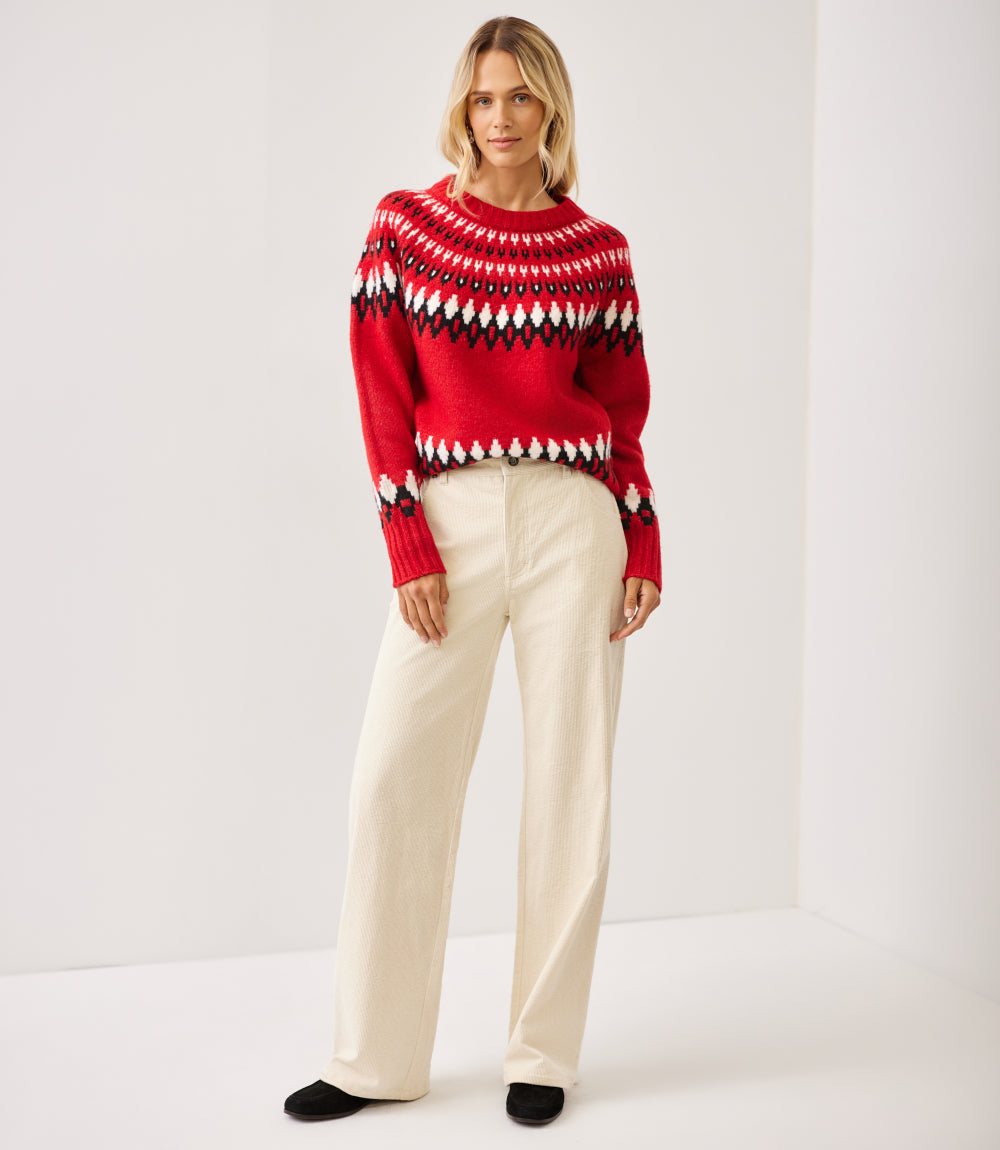 Corduroy Full Length Wide-Leg Pants