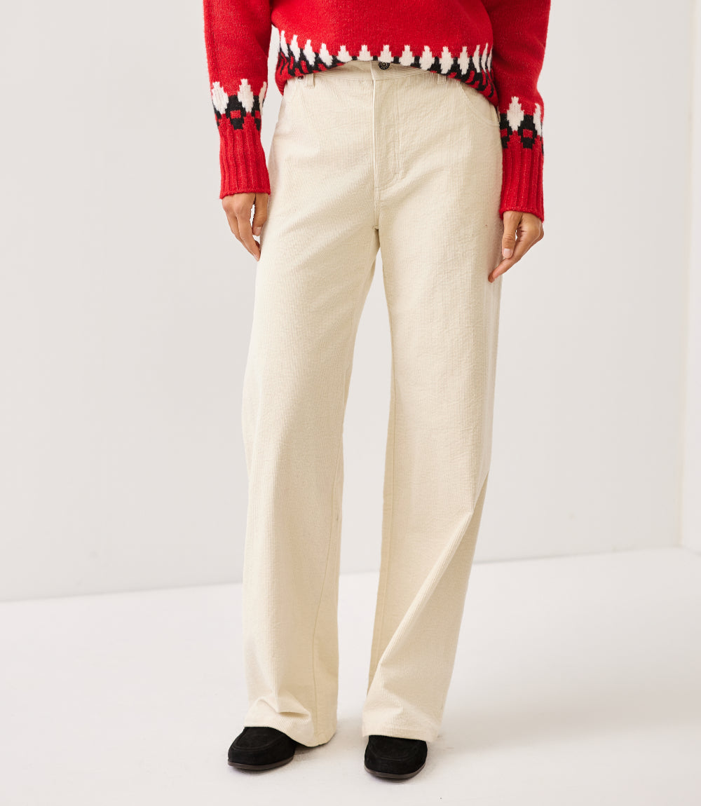 Corduroy Full Length Wide-Leg Pants