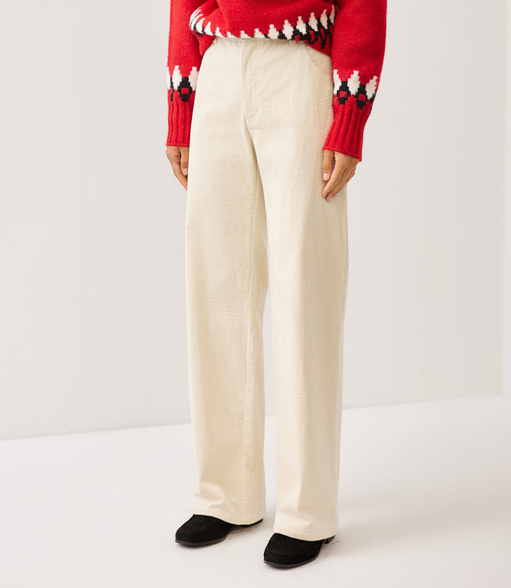 Corduroy Full Length Wide-Leg Pants