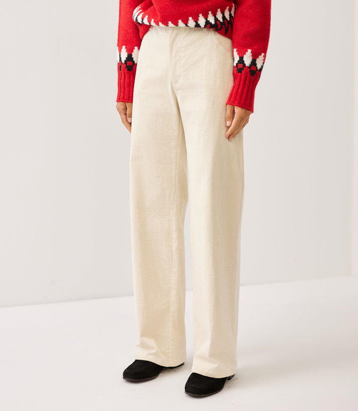 Corduroy Full Length Wide-Leg Pants
