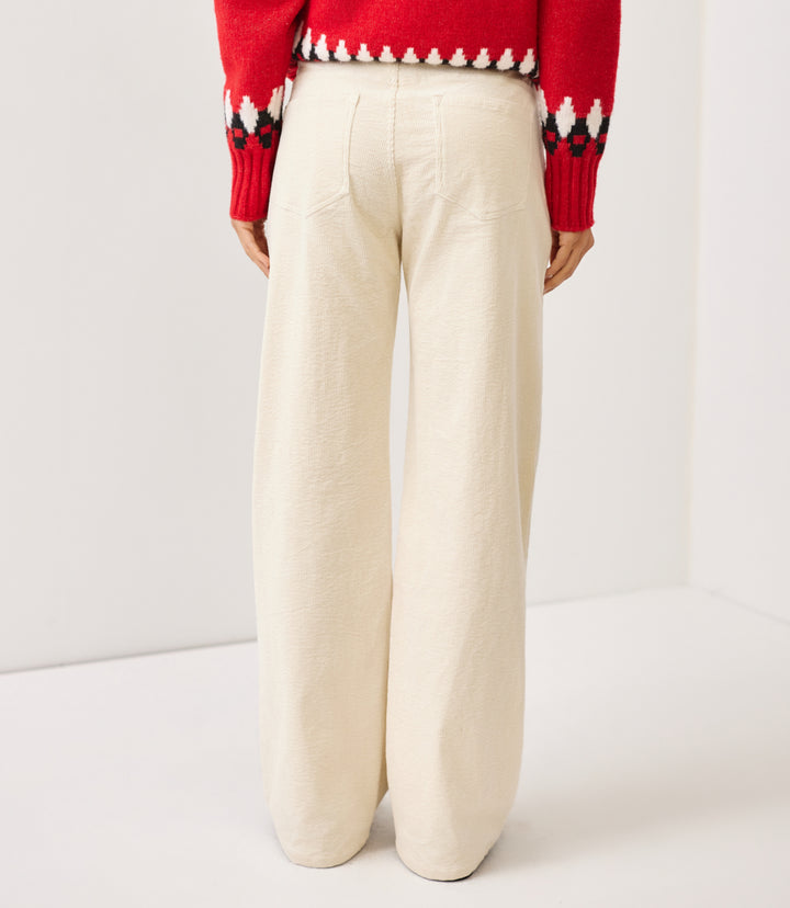 Corduroy Full Length Wide-Leg Pants