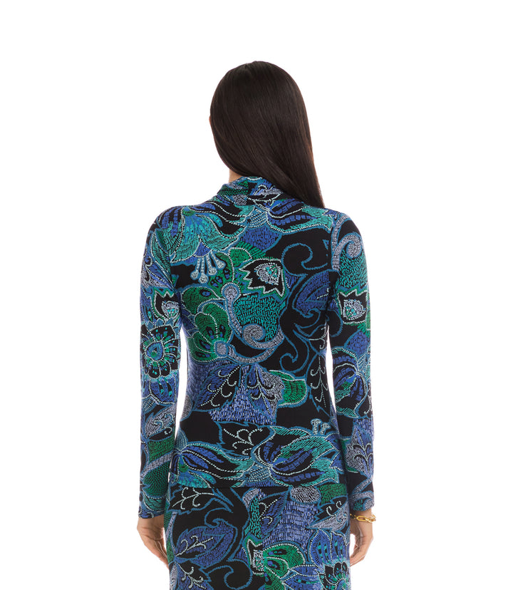 Long Sleeve Drape Front Crossover Top