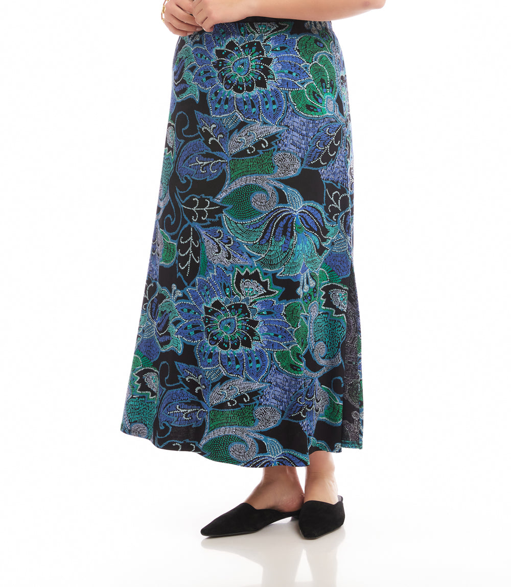 Plus Size Side-Slit Midi Skirt