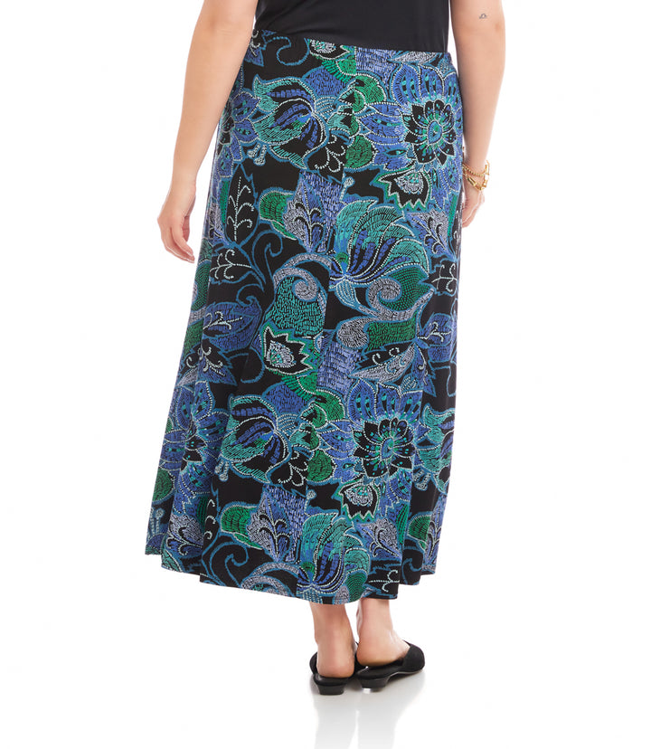 Plus Size Side-Slit Midi Skirt