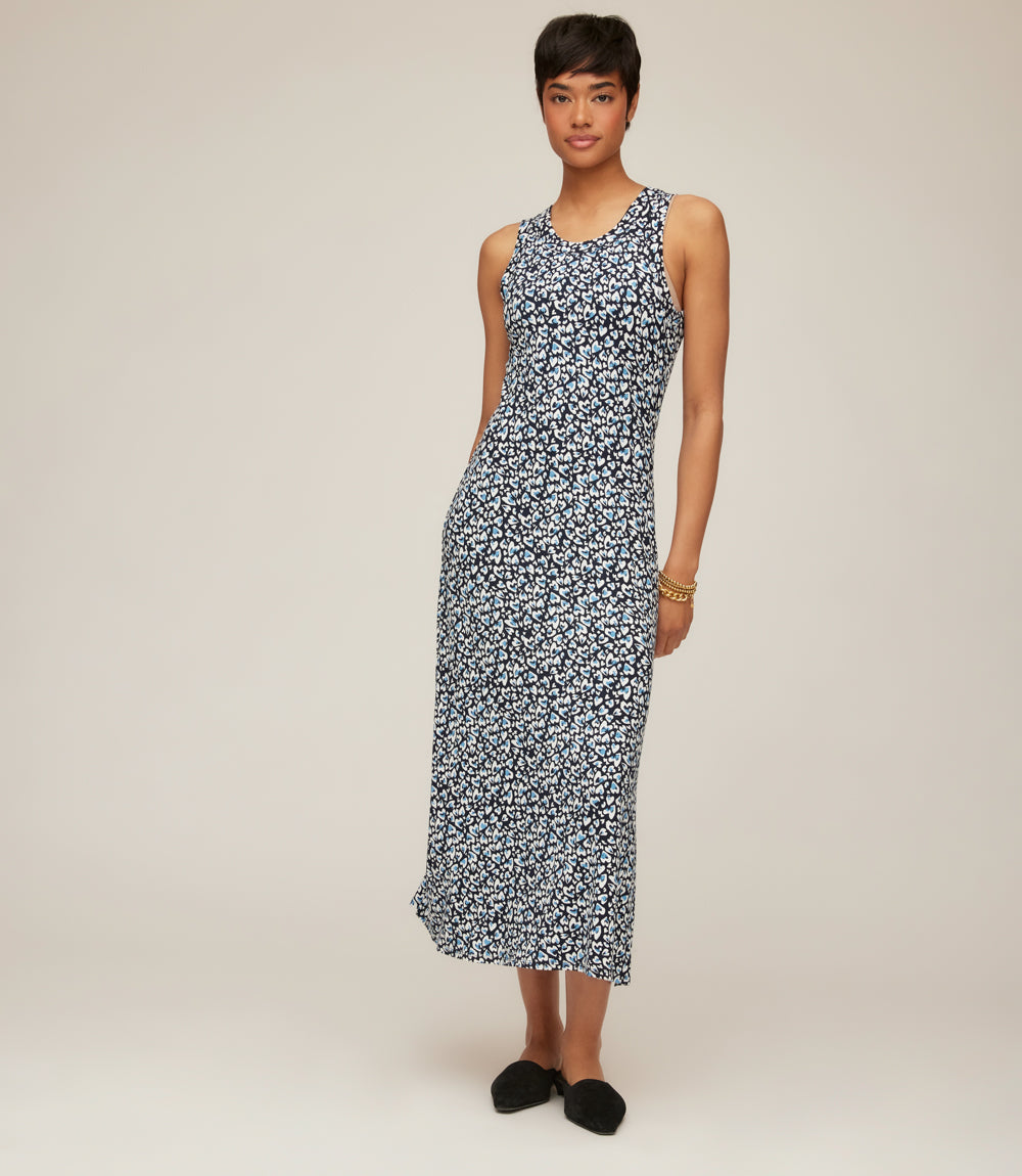 Petite Size Sleeveless Side Slit Midi Dress