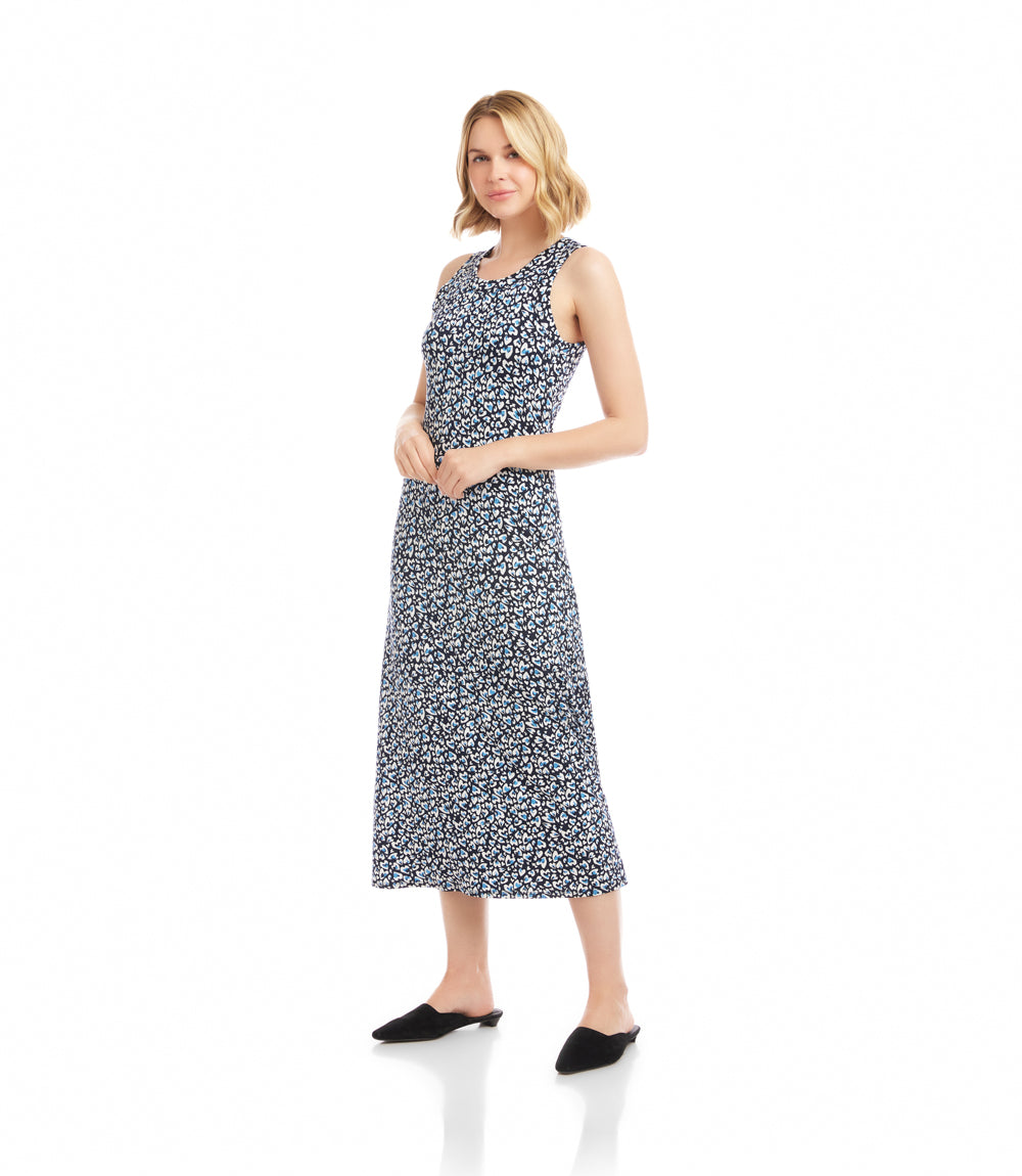 Petite Size Sleeveless Side Slit Midi Dress