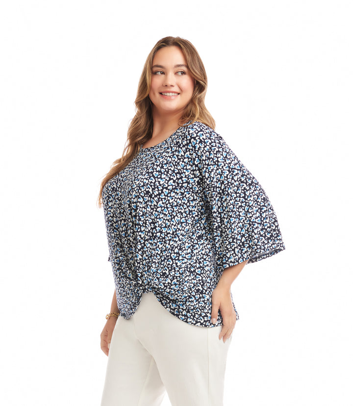 Plus Size Flare Sleeve Pick-Up Top