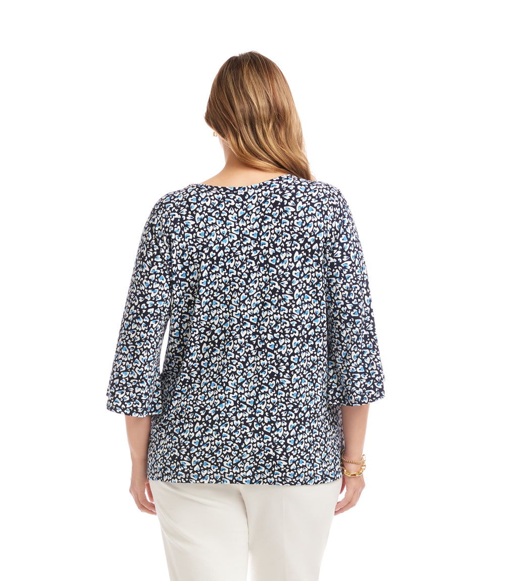 Plus Size Flare Sleeve Pick-Up Top