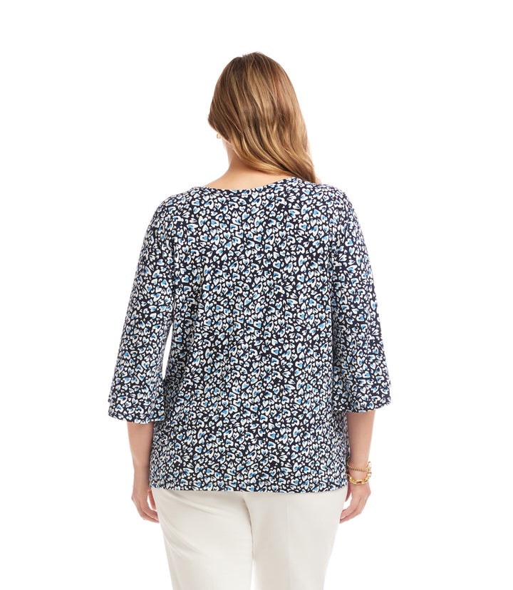 Plus Size Flare Sleeve Pick-Up Top