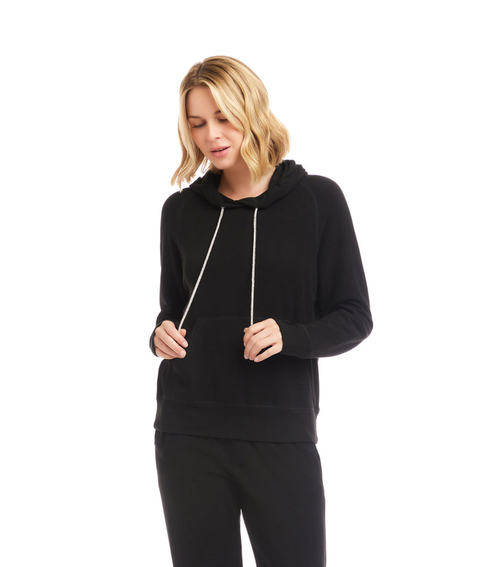 Rhinestone Drawstring Hoodie Sweatshirt