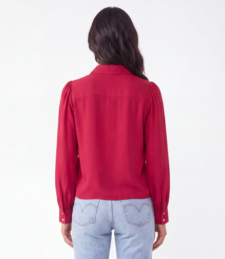 Long Sleeve Tie-Front Top