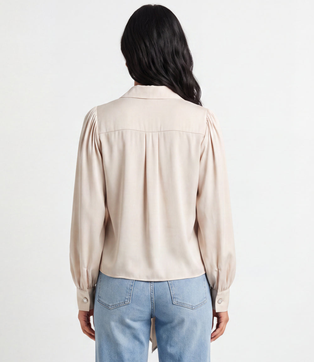 Long Sleeve Tie-Front Top