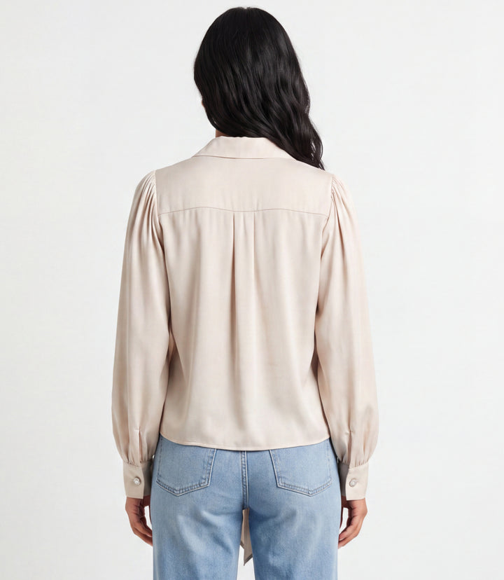 Long Sleeve Tie-Front Top