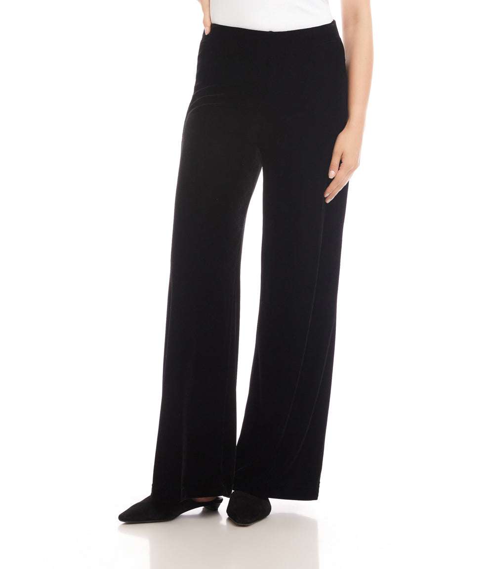 Velvet Wide-Leg Pants