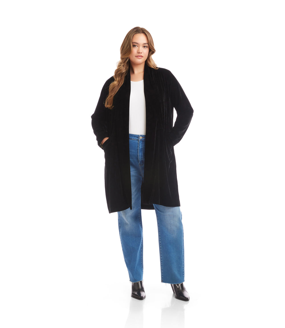 Plus Size Velvet Duster