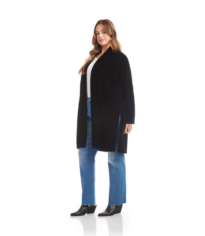 Plus Size Velvet Duster