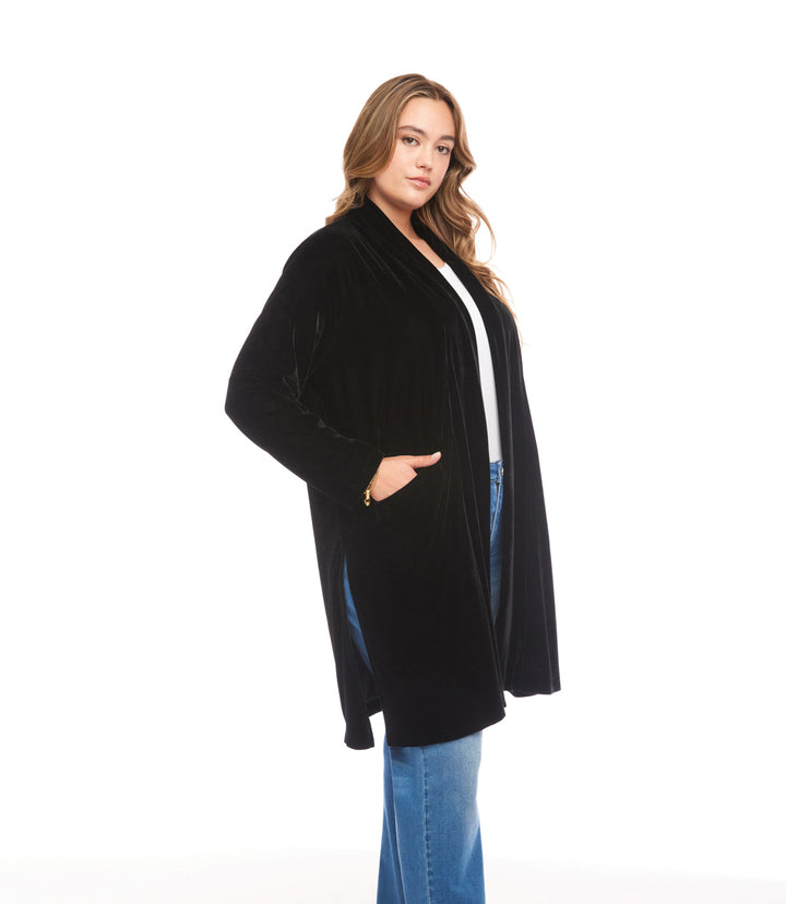 Plus Size Velvet Duster