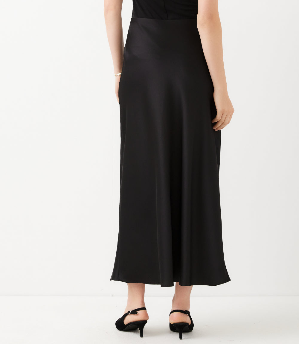 Petite Size Satin Bias Cut Midi Skirt