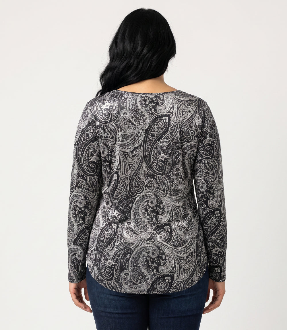 Plus Size Long Sleeve Velvet Shirttail Top