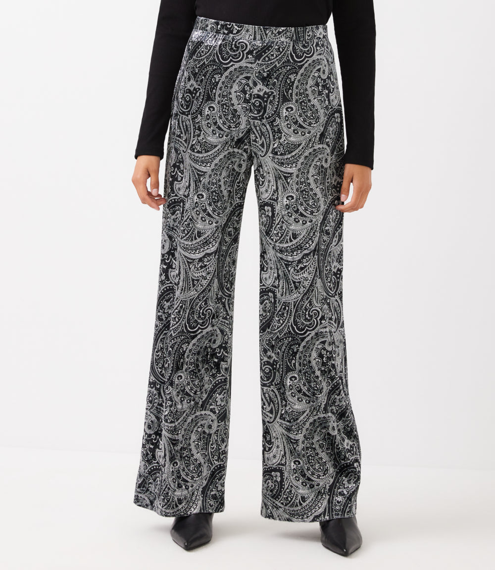 Velvet Wide-Leg Pants