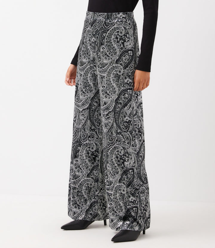 Velvet Wide-Leg Pants