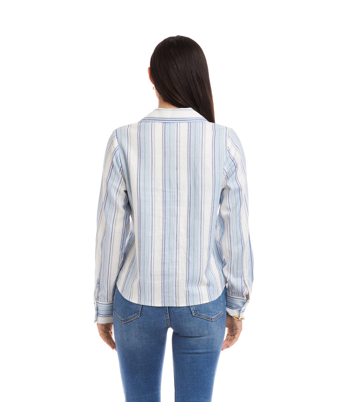 Long Sleeve Eyelet Lace Up Top