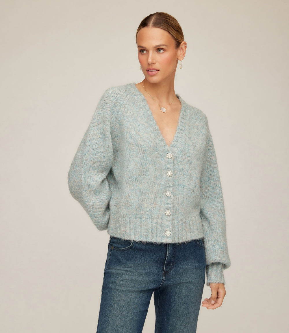 Pearl Button Cardigan Sweater